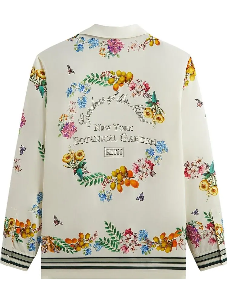 Рубашка Kith x New York Botanical Garden Floral Border Long Sleeve Thompson 'White' — изображение 2 из 2, бежевый