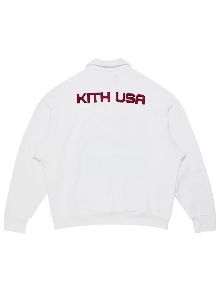 Пуловер Kith For USA Basketball Nelson Collared Pullover White — изображение 2 из 3, белый