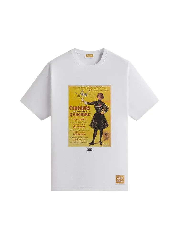 Футболка Kith For Olympics Heritage Paris 1900 Vintage Tee — изображение 1 из 2, белый