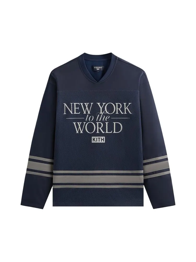 Джерси Kith NY to the World Big Apple Malik Long Sleeve Mesh Jersey — изображение 1 из 2, ночной