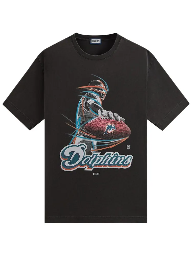 Футболка Kith & '47 for the NFL: Dolphins Vintage Tee 'Black' — изображение 1 из 2, черный