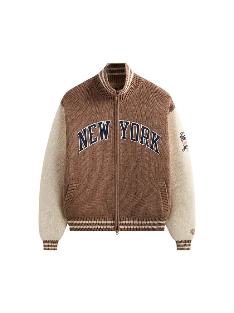 Свитер Kith & AVIREX For The New York Knicks Wings Wyona Full Zip Sweater Stock — изображение 1 из 2, желто-коричневый