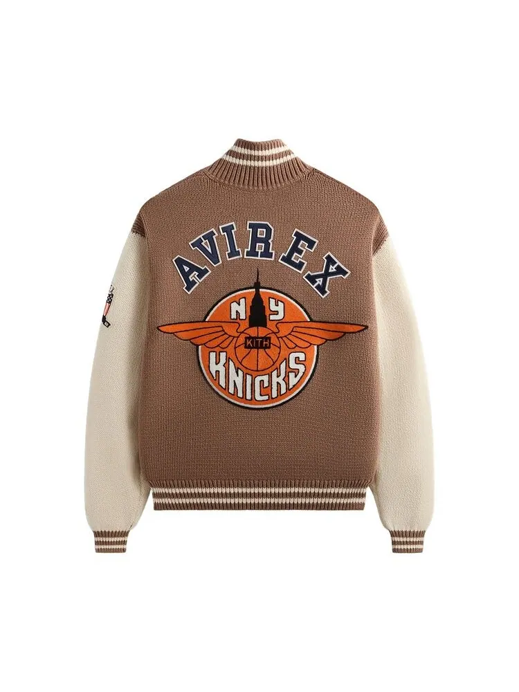 Свитер Kith & AVIREX For The New York Knicks Wings Wyona Full Zip Sweater Stock — изображение 2 из 2, желто-коричневый