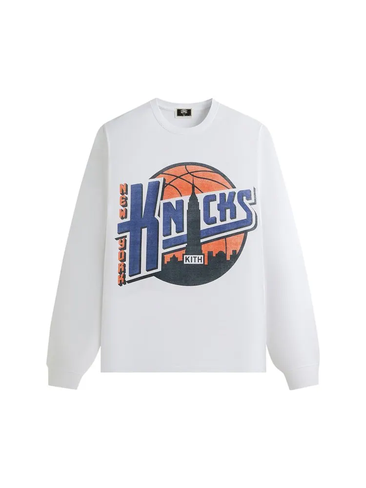 Футболка с длинными рукавами Kith For The New York Knicks City Vintage — изображение 1 из 2, белый