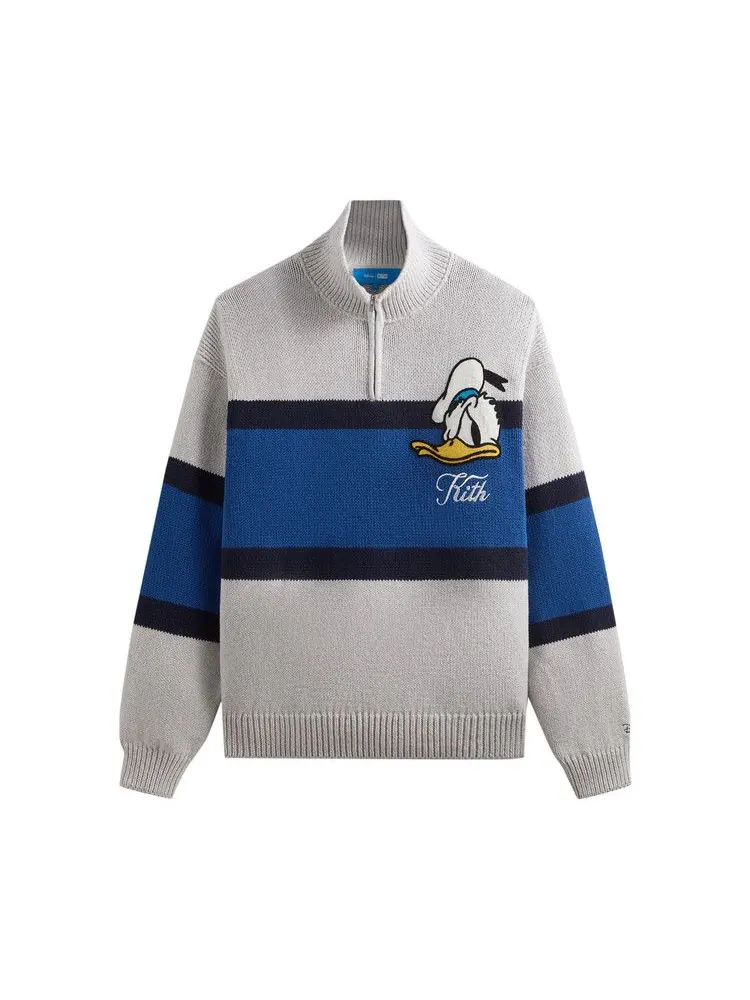 Свитер Kith x Disney Donald Duck Quarter Zip Wyona Sweater — изображение 1 из 2, светлый серый