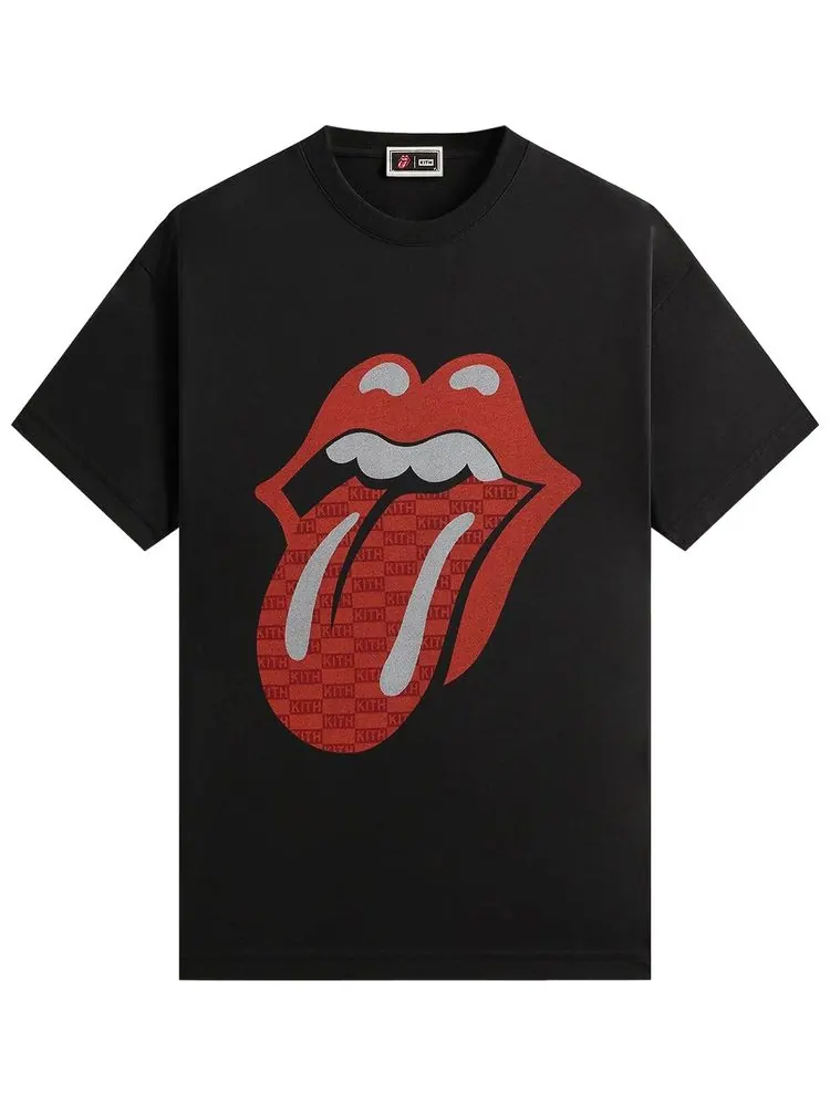 Футболка Kith For The Rolling Stones Monogram Tongue Tee — изображение 1 из 1, черный