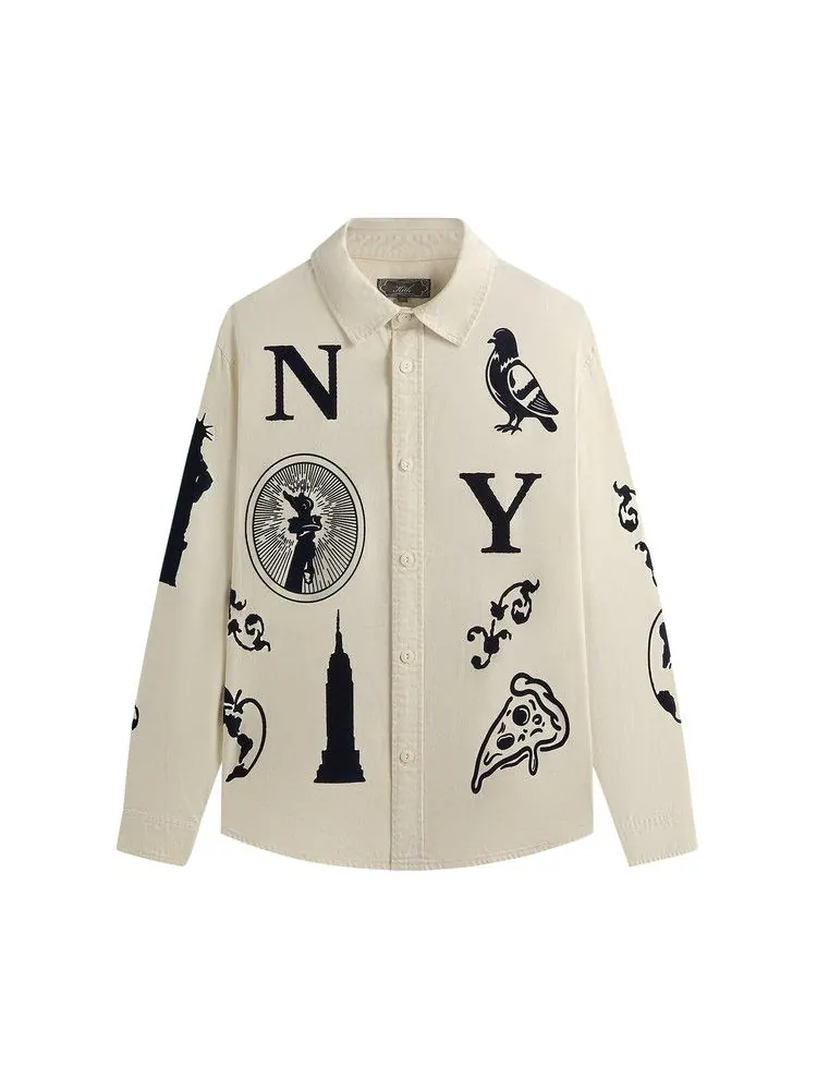 Рубашка Kith Artisanal Ny Graphic Apollo Shirt, Sandrift — изображение 1 из 1, бежевый