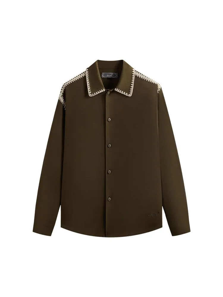 Рубашка Kith Crochet Detail Apollo Shirt — изображение 1 из 2, мох