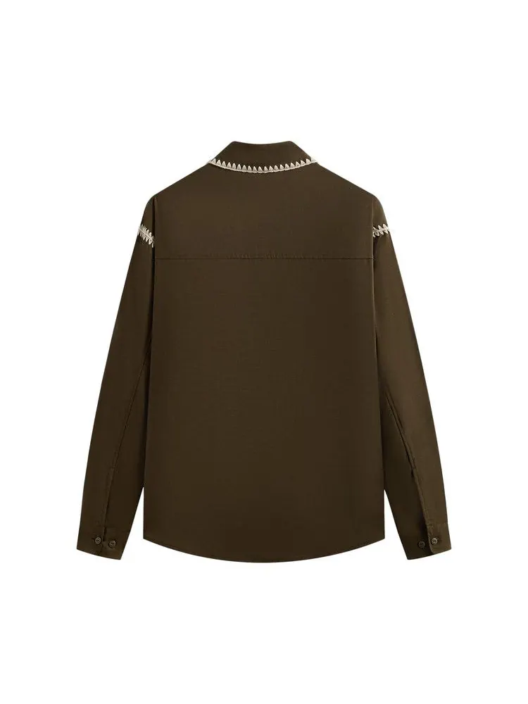 Рубашка Kith Crochet Detail Apollo Shirt — изображение 2 из 2, мох