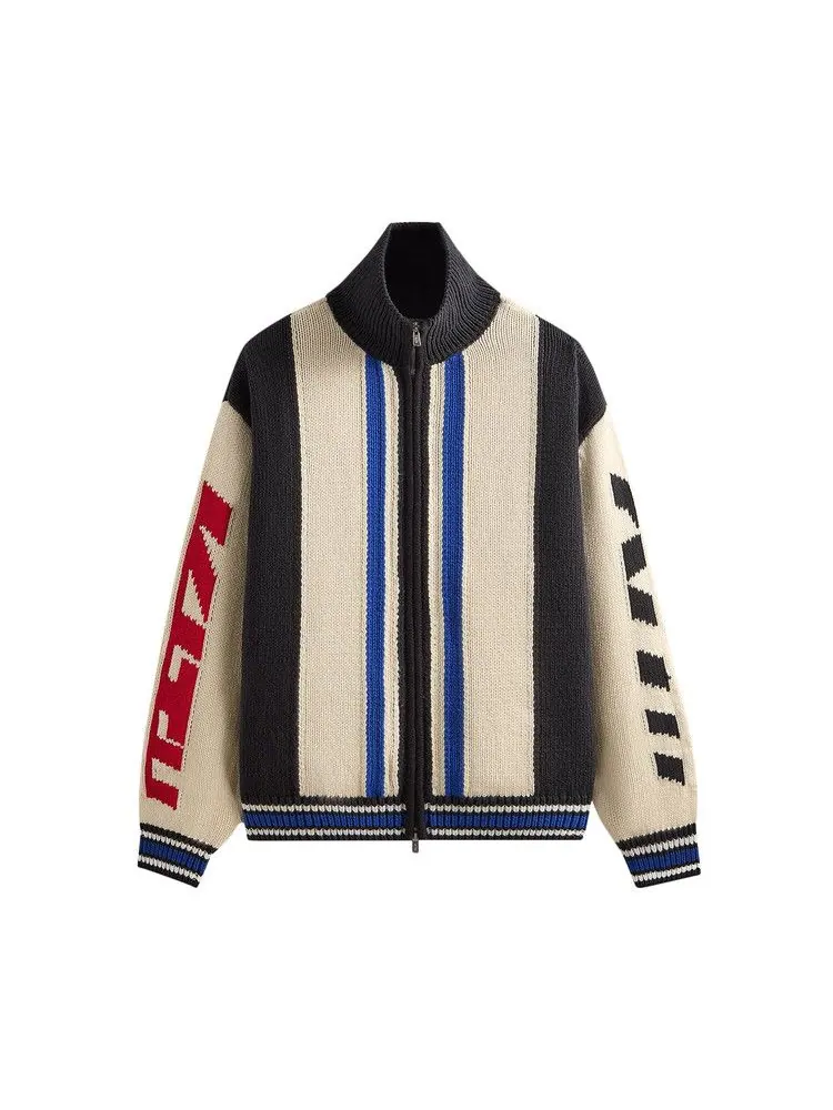 Свитер Kith Color-Blocked Moto Full Zip Wyona Sweater, Sandrift — изображение 1 из 1, бежевый