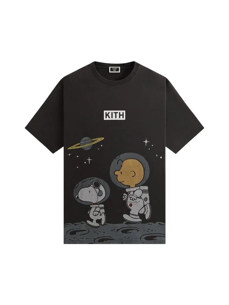 Футболка Kith For Peanuts Space Vintage Tee 'Black' — изображение 1 из 1, черный