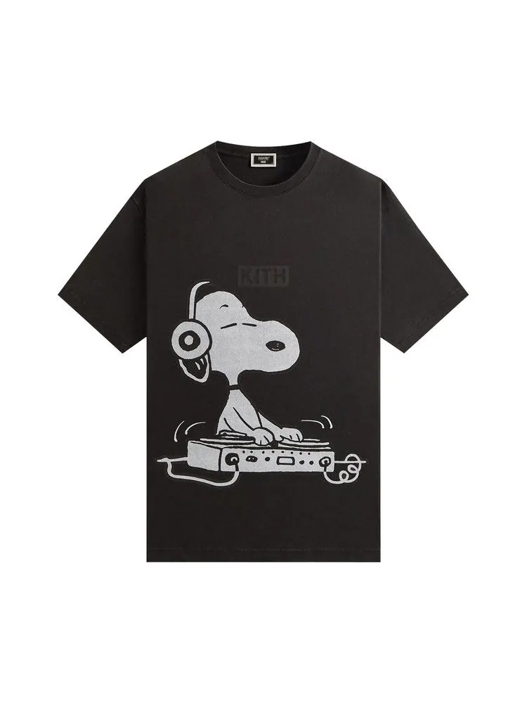 Футболка Kith For Peanuts Snoopy DJ Vintage Tee — изображение 1 из 1, черный