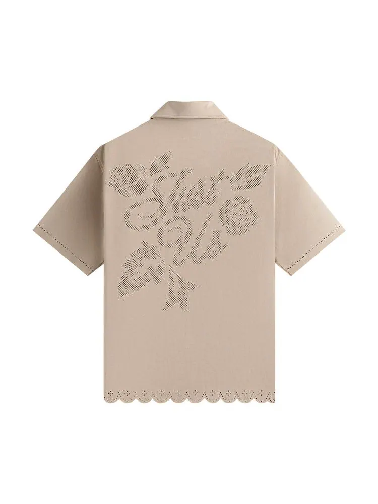 Топ Kith Isaac Microsuede Buttondown, Theory — изображение 2 из 2, бежевый