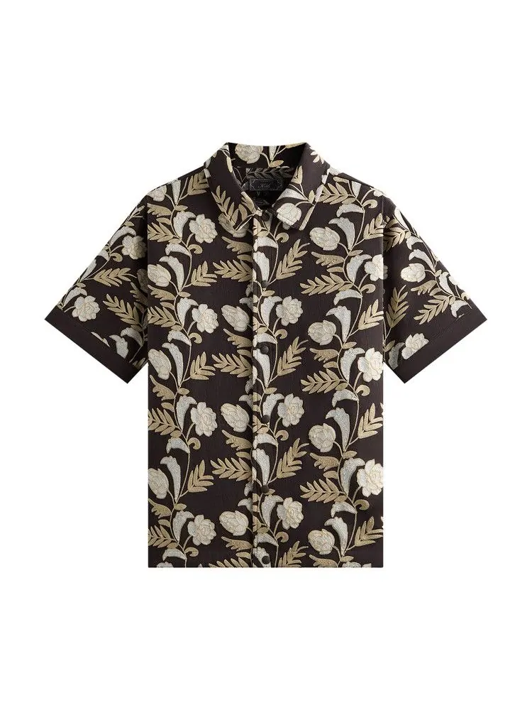 Рубашка Kith Embroidered Floral Woodpoint Shirt, Kindling — изображение 1 из 2, коричневый