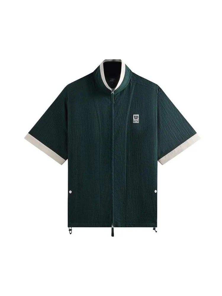 Рубашка Kith x Wilson Dobby Zip Up Shirt, Stadium — изображение 1 из 2, зеленый