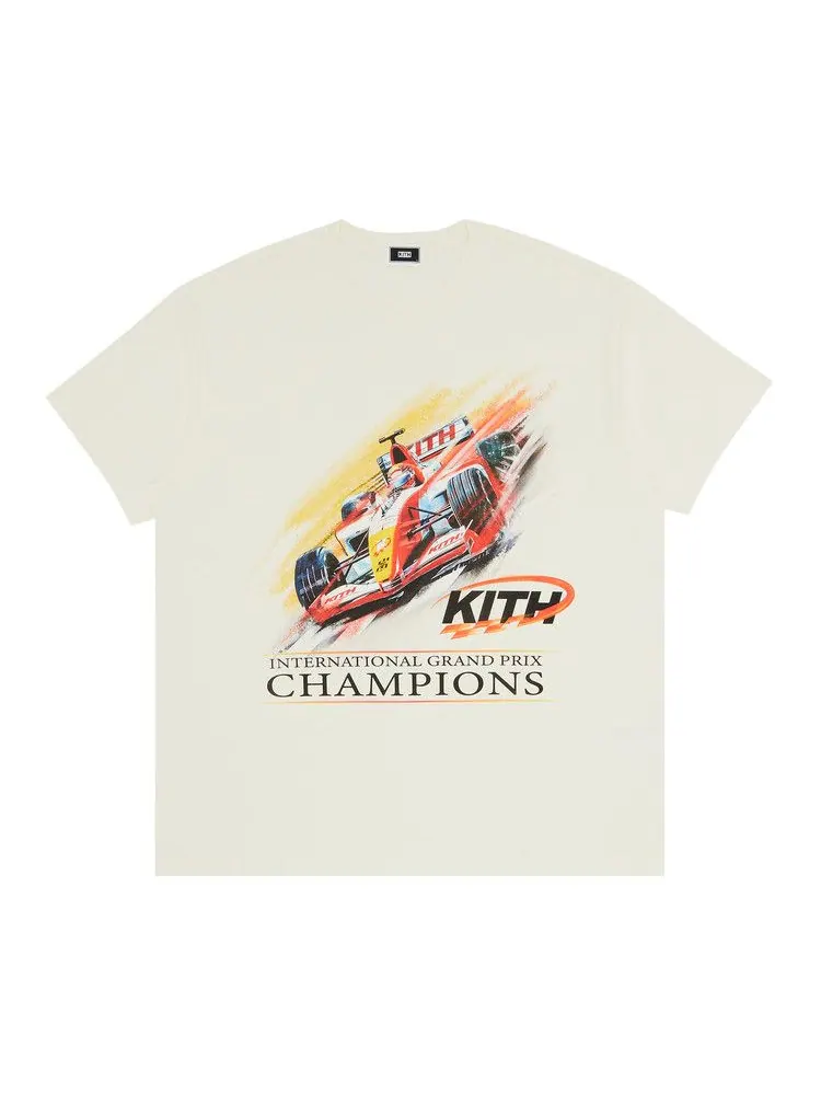 Футболка Kith F1 Champion Vintage Tee, Silk — изображение 1 из 3, бежевый