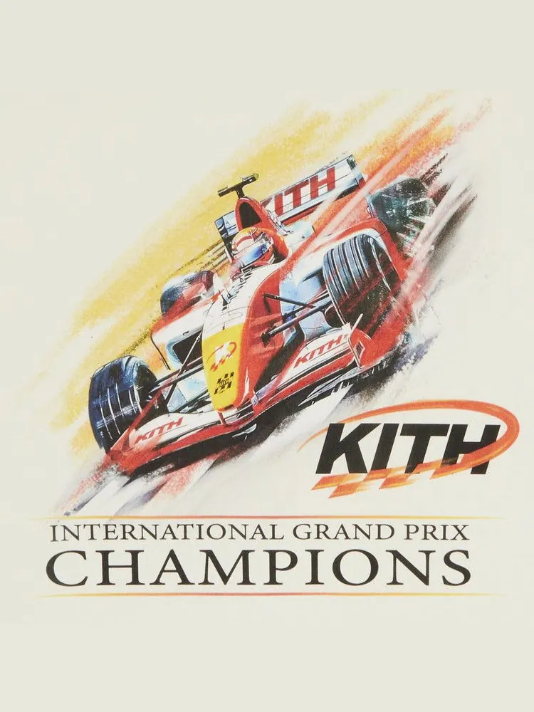 Футболка Kith F1 Champion Vintage Tee, Silk — изображение 3 из 3, бежевый