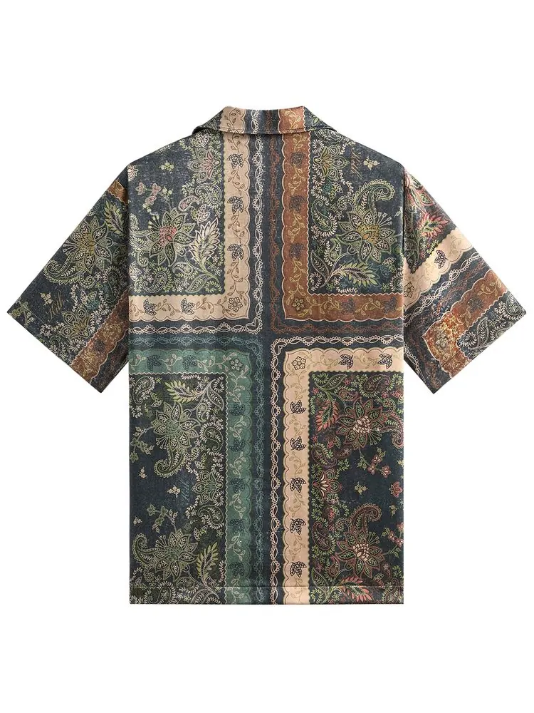 Рубашка Kith Panelled Bandana Thompson Camp Collar Shirt — изображение 2 из 2, зеленый