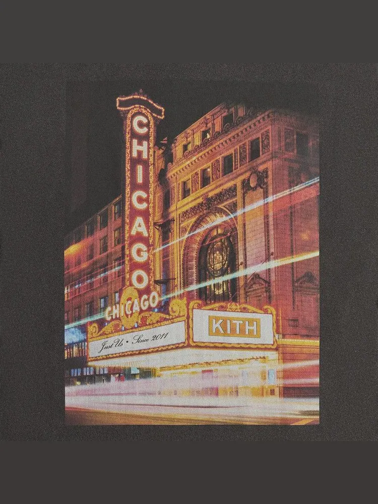 Футболка Kith Chicago Lights Vintage Tee — изображение 3 из 3, черный