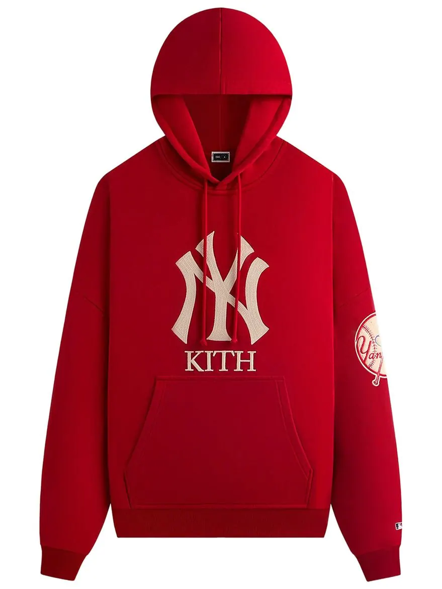 Укороченная толстовка Kith For The New York Yankees из плюша с флисом и надписью Braxton