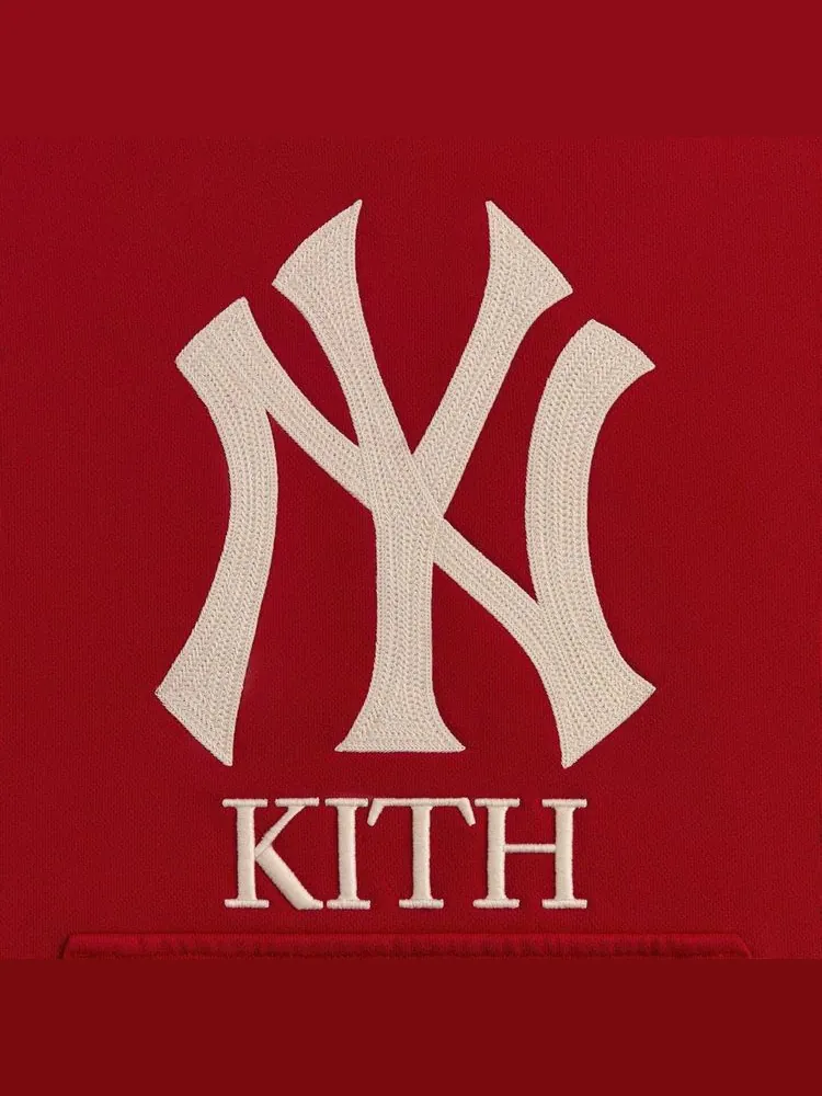 Укороченная толстовка Kith For The New York Yankees из плюша с флисом и надписью Braxton — изображение 3 из 3, красный