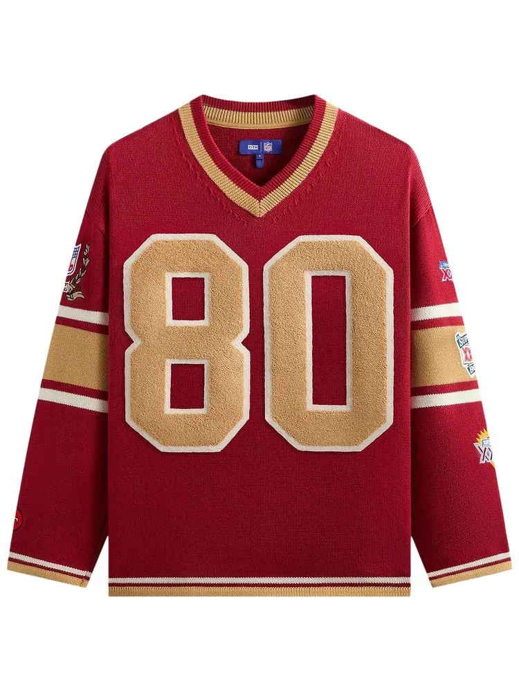 Вязаный свитер Kith For The NFL San Francisco 49ers с V-образным вырезом, модель