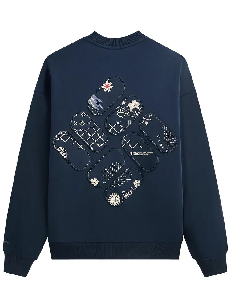 Толстовка Kith For Columbia Patchwork Vintage Nelson Crewneck — изображение 2 из 2, синий