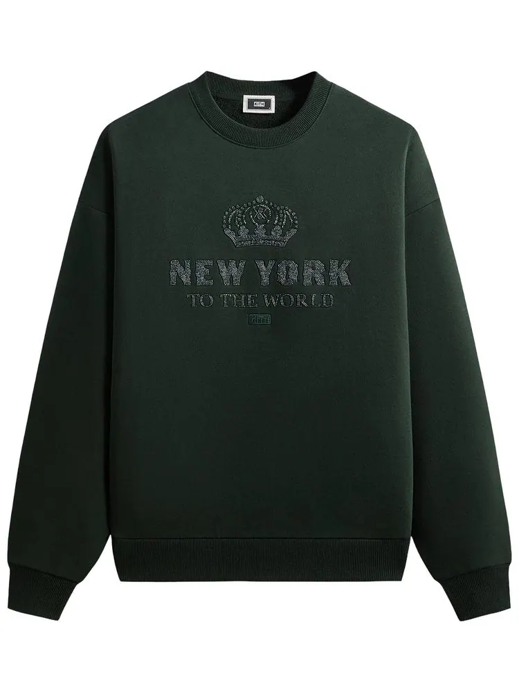 Толстовка Kith New York To The World Crown Crewneck — изображение 1 из 2, зеленый