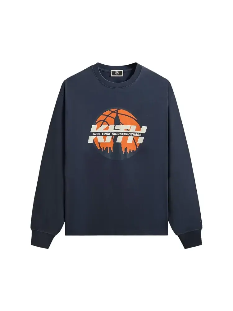Футболка с длинным рукавом Kith For The New York Knicks Knickerbockers Quinn Vintage Tee — изображение 1 из 2, черный
