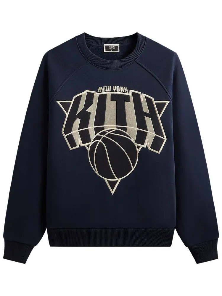 Толстовка Kith For The New York Knicks Cutoff Nelson Raglan Vintage Crewneck — изображение 1 из 2, черный