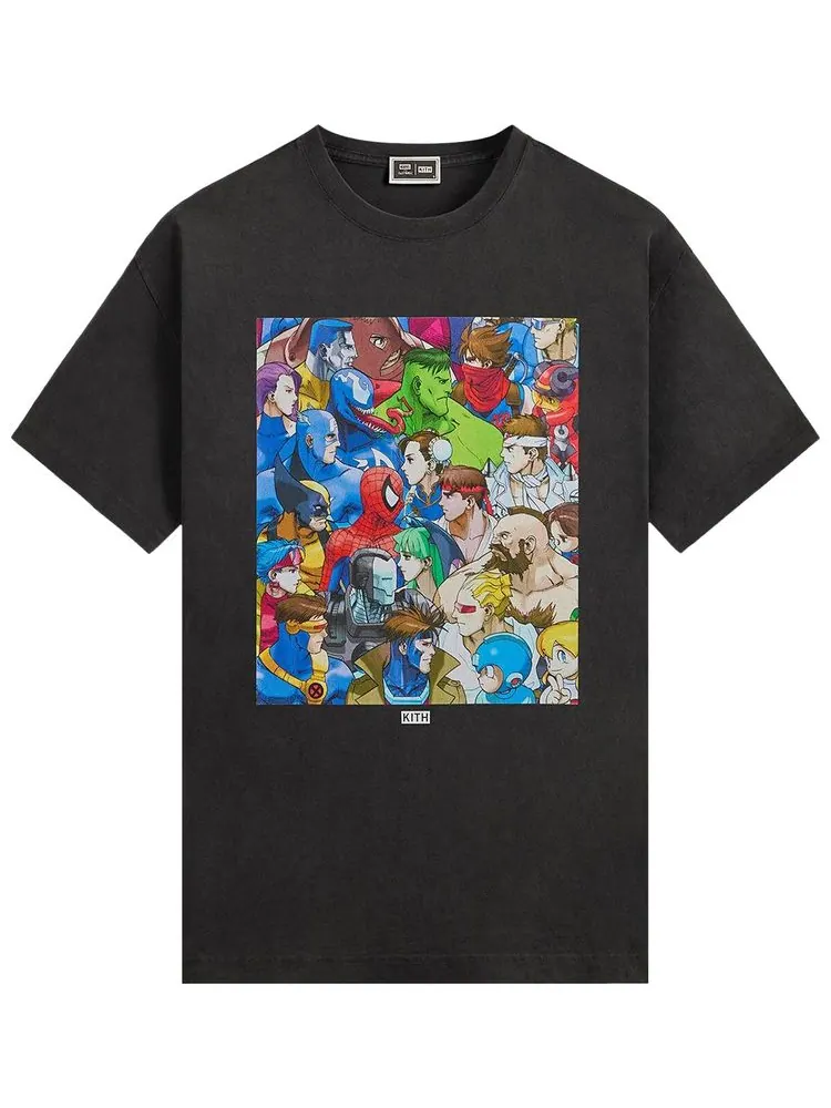 Винтажная футболка Kith x Marvel vs. Capcom Clash Of Super Heroes — изображение 1 из 2, черный