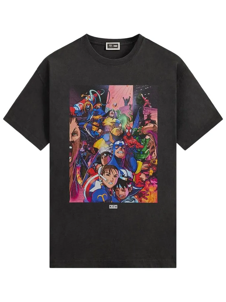 Винтажная футболка Kith x Marvel vs. Capcom Heroes Vs. Street Fighter — изображение 1 из 2, черный
