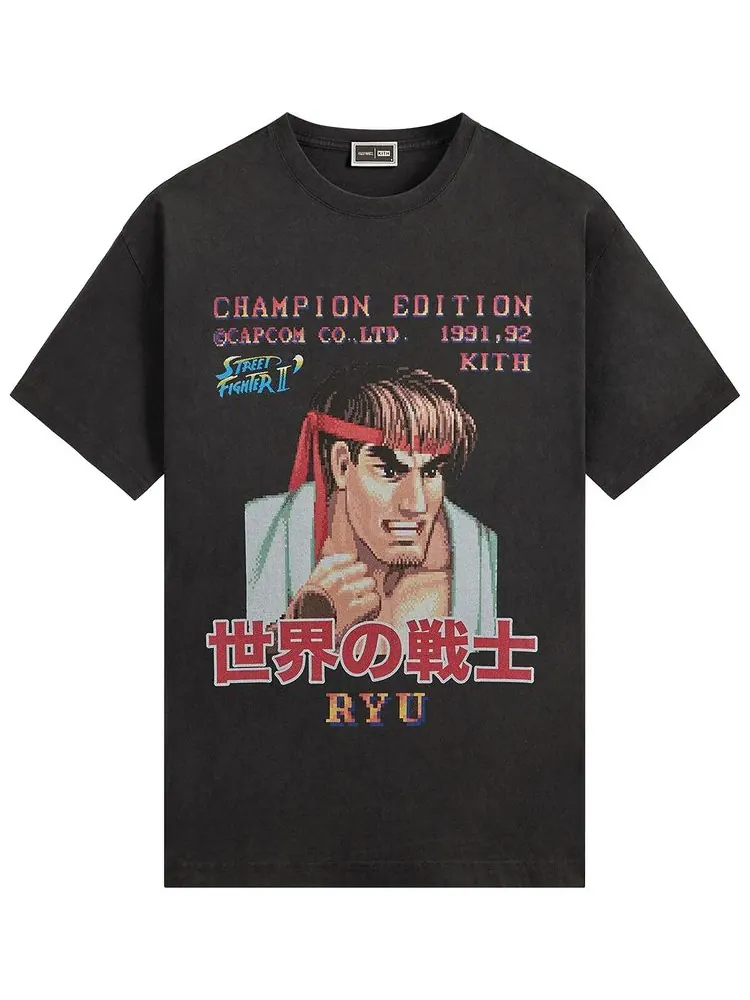 Винтажная футболка Kith x Capcom Ryu Champion Edition, цвет — изображение 1 из 2, черный