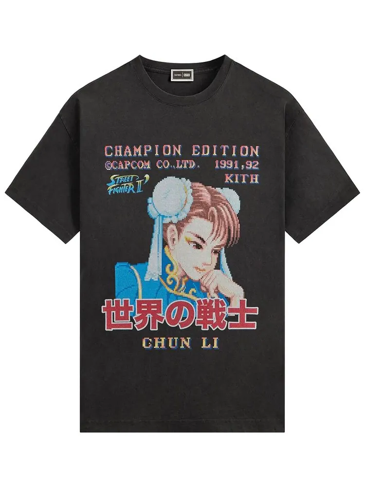 Винтажная футболка Kith x Capcom Chun Li Champion Edition — изображение 1 из 2, черный