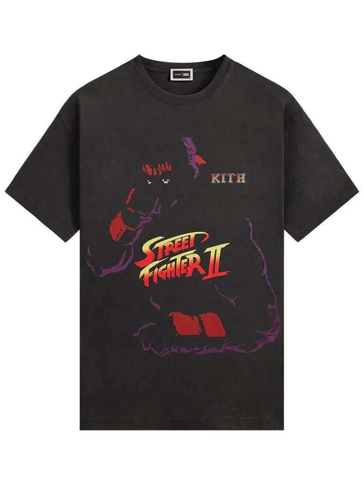 Винтажная футболка Kith x Capcom Ryu Needle Point, цвет — изображение 1 из 2, черный