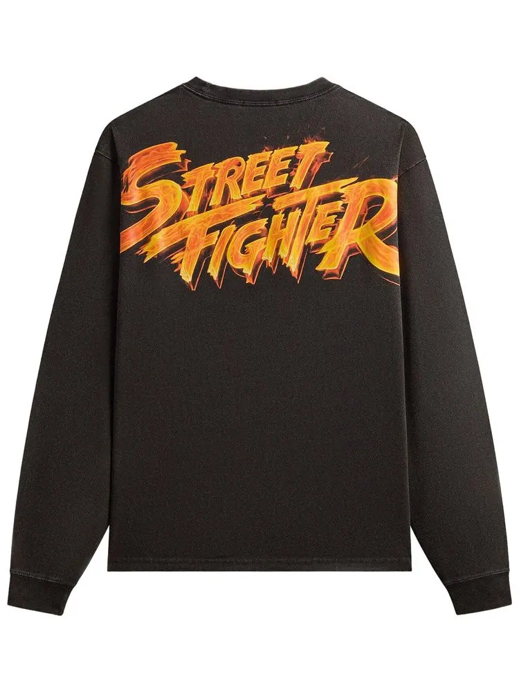 Винтажная футболка с длинными рукавами Kith x Capcom Street Fighter Flame — изображение 2 из 2, черный