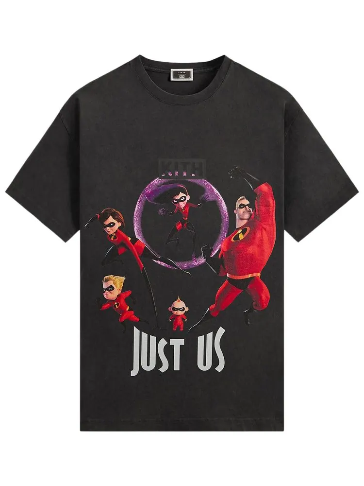 Футболка Kith x Disney для Pixar «Суперсемейка: Только мы» в винтажном стиле — изображение 1 из 2, черный