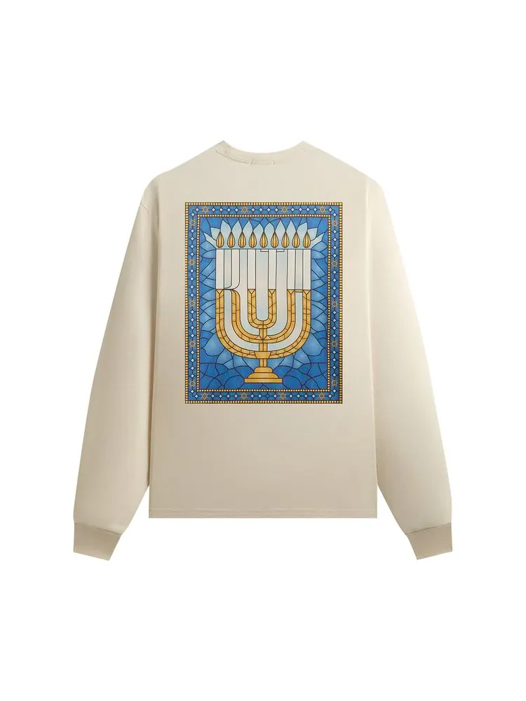 Футболка с длинными рукавами и карманом Kith Hanukkah Stained Glass — изображение 2 из 2, белый