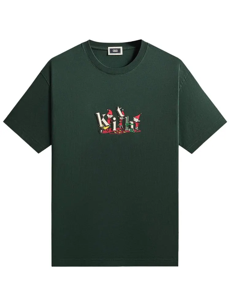 Футболка Kith Kithmas Serif Elf Tee — изображение 1 из 2, зеленый