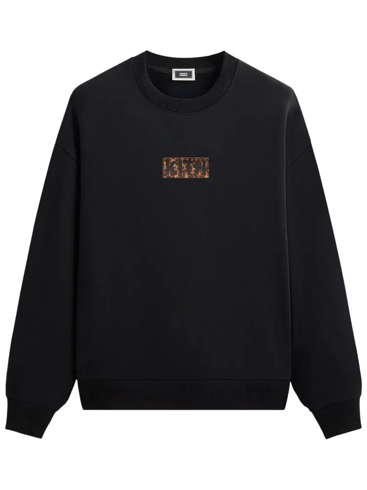 Свитшот Kith Classic Logo Leopard Applique Nelson Crewneck — изображение 1 из 2, черный
