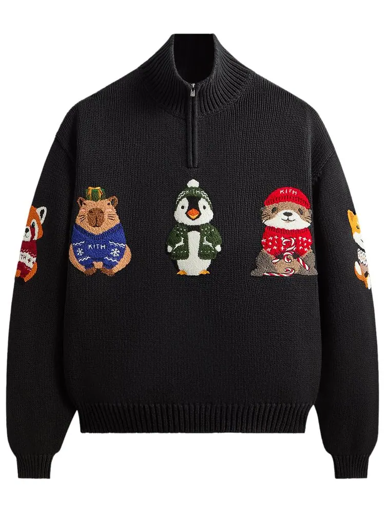 Толстовка Kith Kithmas Animals Wyona Quarter Zip — изображение 1 из 2, черный