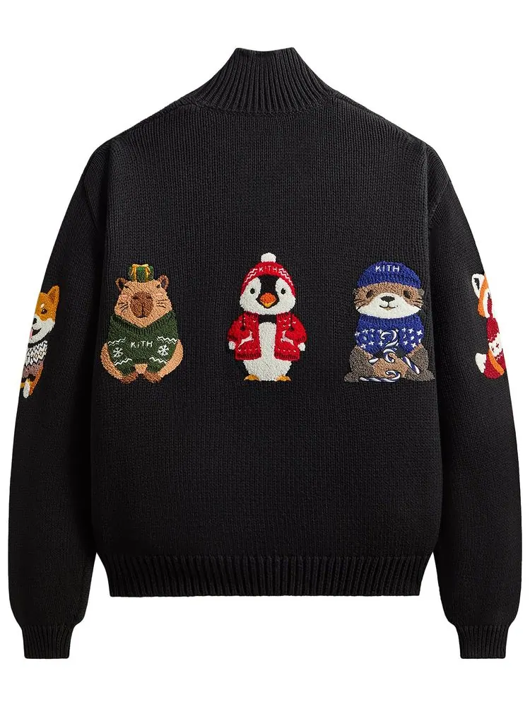 Толстовка Kith Kithmas Animals Wyona Quarter Zip — изображение 2 из 2, черный