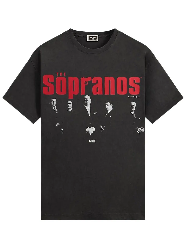 Футболка с винтажным принтом "Kith For The Sopranos Est. 1990 Poster" — изображение 1 из 2, черный