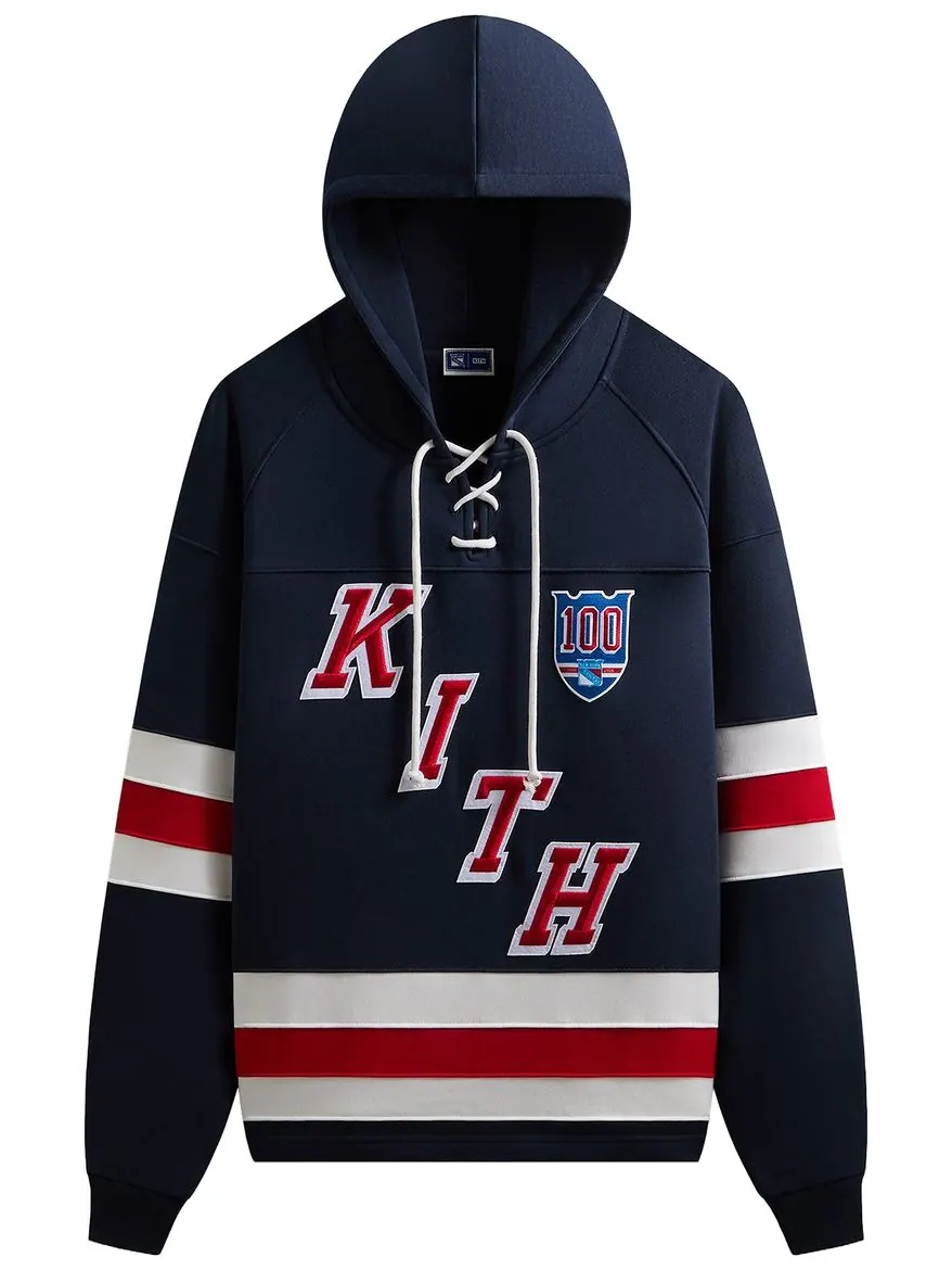 Толстовка Kith For The New York Rangers Retro Delk Hoodie — изображение 1 из 2, черный