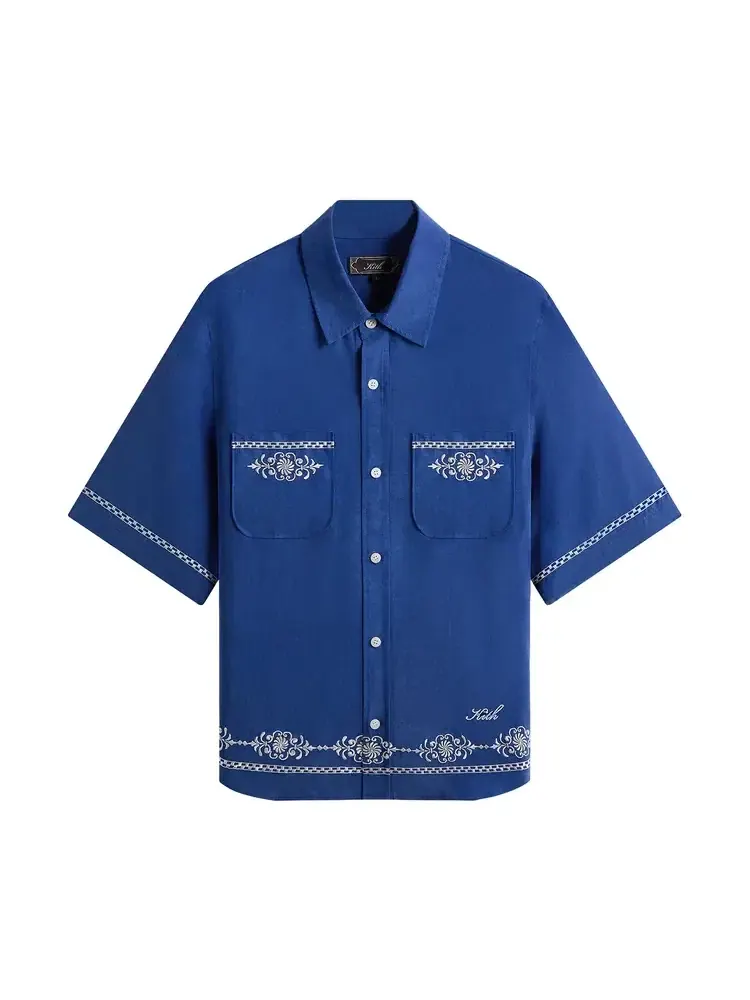 Рубашка Kith Cupro Linen Paxton — изображение 1 из 2, синий