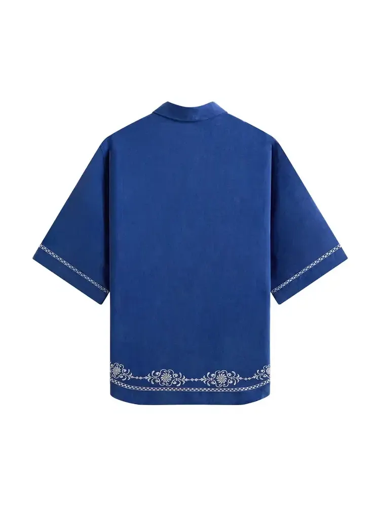 Рубашка Kith Cupro Linen Paxton — изображение 2 из 2, синий