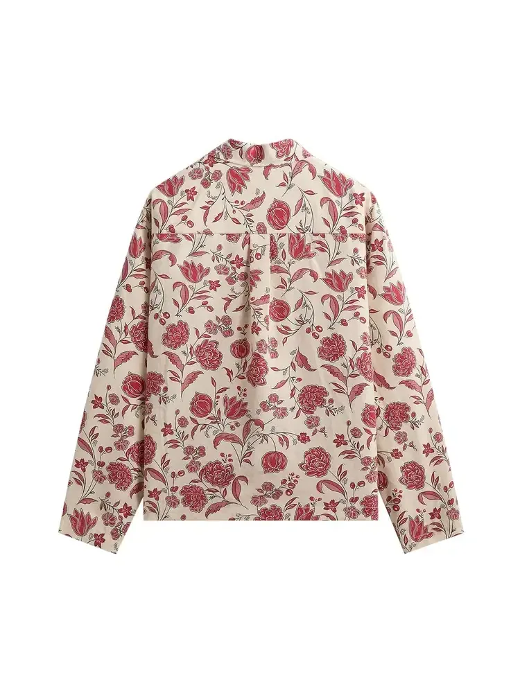 Рубашка Kith Cupro Linen Long Sleeve Adonis Shirt — изображение 2 из 2, розовый