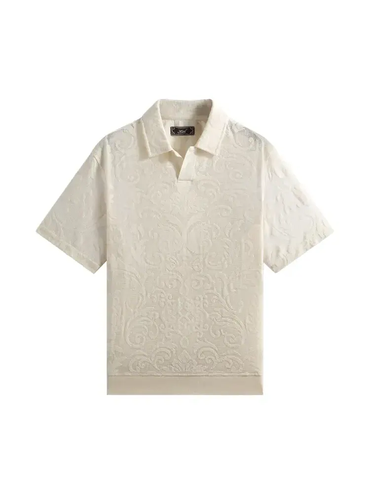 Рубашка-поло с узором Kith Knit Lace Leo Polo — изображение 1 из 2, бежевый