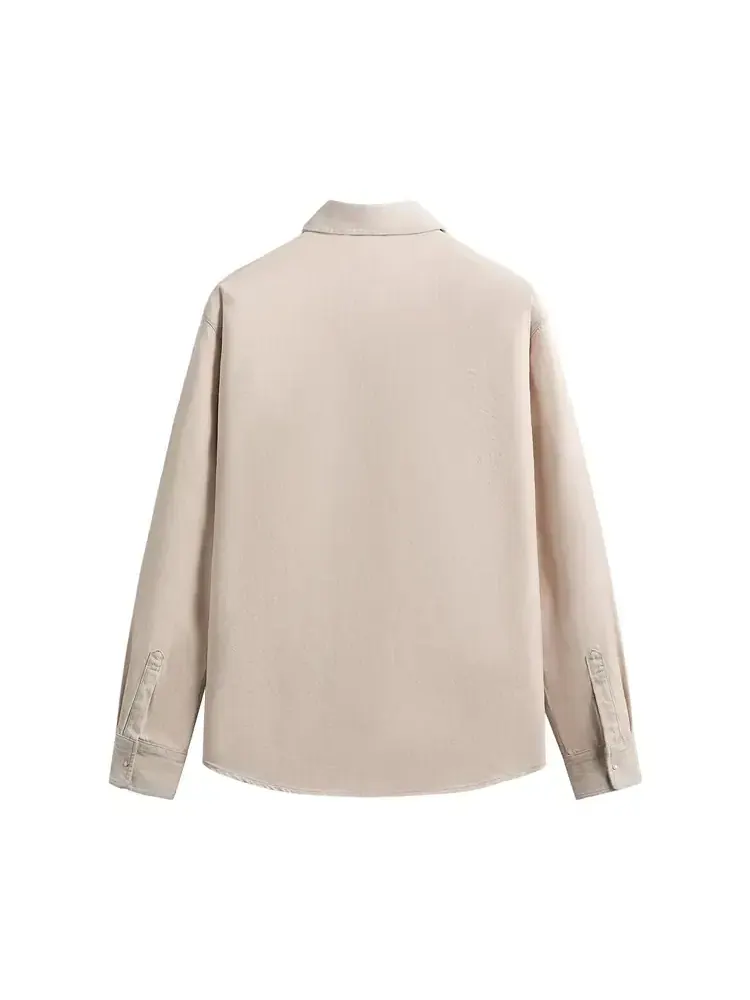 Джинсовая рубашка Kith Midweight Denim Long Sleeve Warwick Shirt — изображение 2 из 2, бежевый