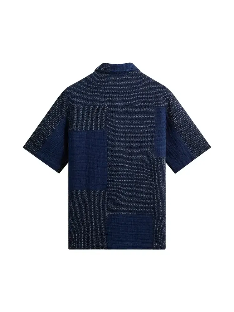 Рубашка-куртка с объемным воротникомKith Stitched Patchwork — изображение 2 из 2, синий